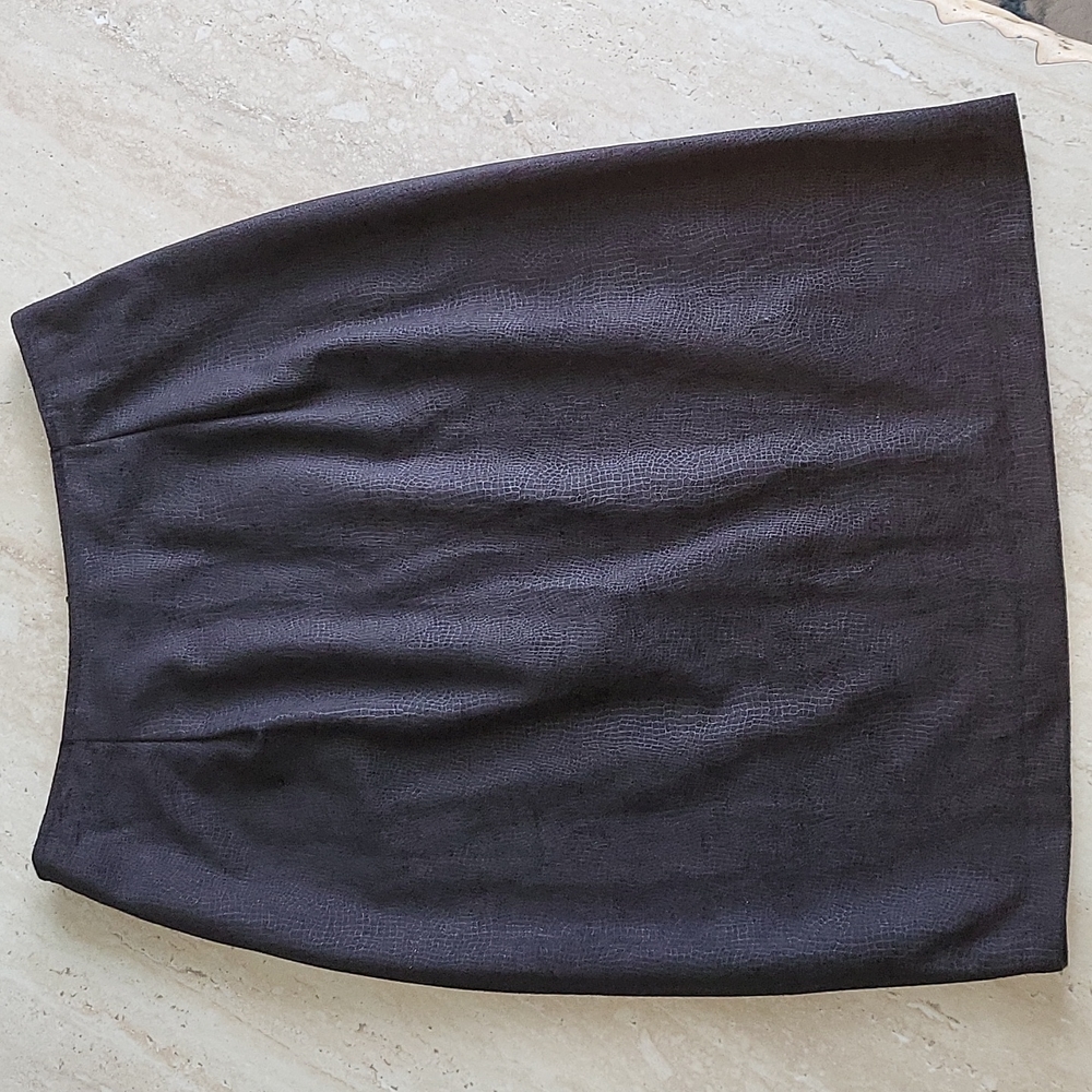Black Faux Snake Skin Pencil Skirt